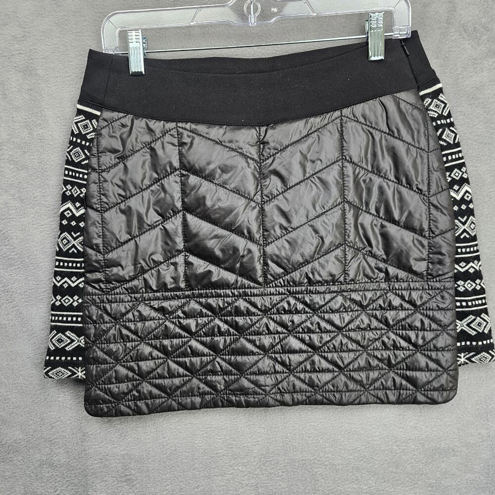 Krimson Klover Quilted Sweater Skirt Black Nordic Fair Isle Winter Size Medium